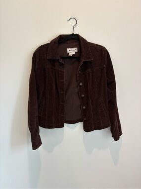 Women's Corduroy Jean Jacket in Dark Brown